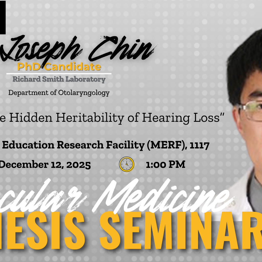 Molecular Medicine Interdisciplinary Program Thesis Defense Seminar: Joseph Chin promotional image